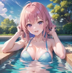 水泳する女の子