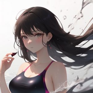 ワインレッドの水着